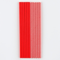 Трубочки для коктейля &laquo;Ассорти&raquo;, набор 12 шт., цвет красный