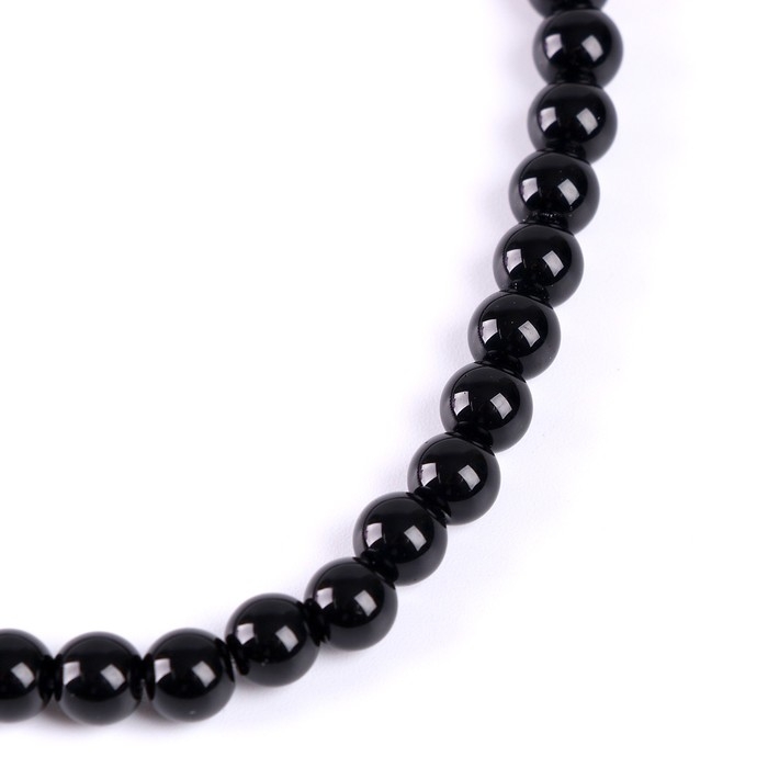 Бусины из натурального камня &laquo;Чёрный агат&raquo; набор 60 шт., размер 1 шт. &mdash; 6 мм