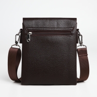 Сумка мужская через плечо TEXTURA, наружный карман, цвет коричневый