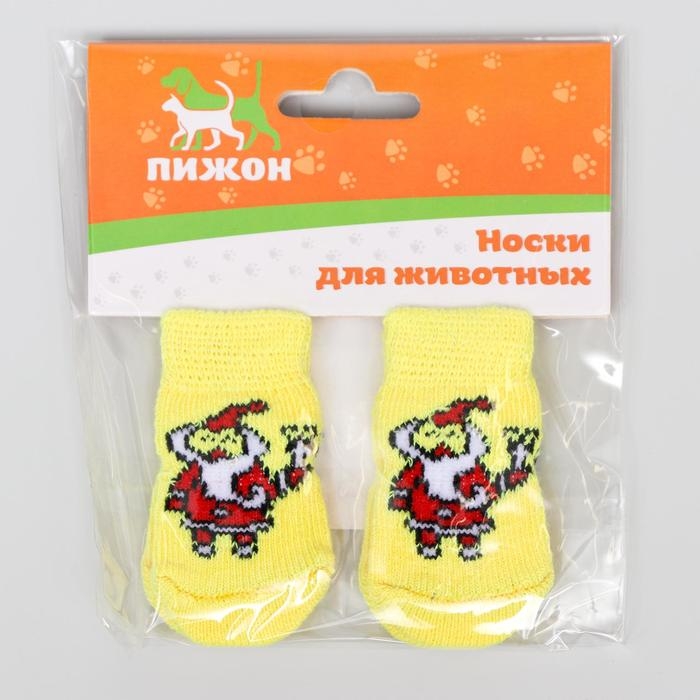 Носки нескользящие Носки нескользящие "Санты", S (2,5/3,5 * 6 см), набор 4 шт