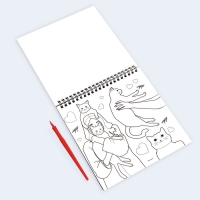 Гравюра блокнот - раскраска детская &laquo;Модница&raquo;, 19 х 19 см, для девочки