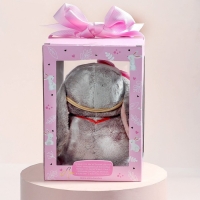 Мягкая игрушка &laquo;Зайка Ла-Пу-Ля в платье с повязкой бант&raquo;, цвет серый, 20 см