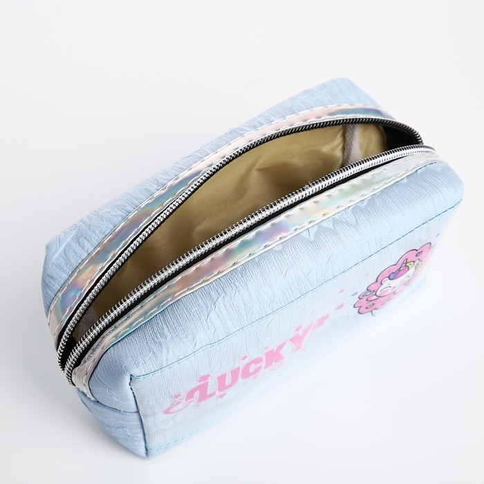 Косметичка на молнии, цвет голубой