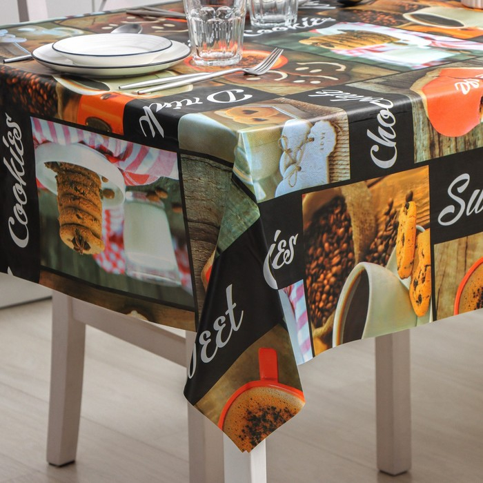 Клеёнка на стол на нетканой основе Доляна &laquo;Кофе&raquo;, ширина 140 см, рулон 20 м