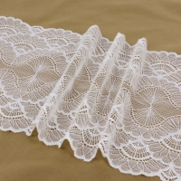 Кружевная эластичная ткань, 180 мм &times; 23 &plusmn; 1 м, цвет белый