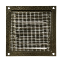 Решетка вентиляционная ZEIN Люкс РМ1212З, 125 х 125 мм, с сеткой, металлическая, золотая