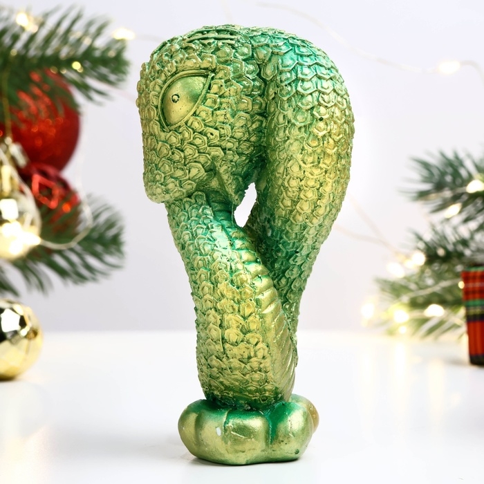 Новый год. Символ 2025. Фигура Новый год. Символ 2025. Фигура "Змея Кронос" светло-зеленая, 10х5см