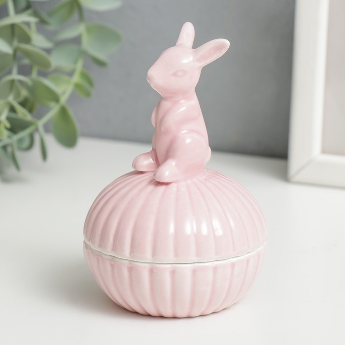 Шкатулка керамика Шкатулка керамика "Зайчик" МИКС 10,5х7,4х7,4 см