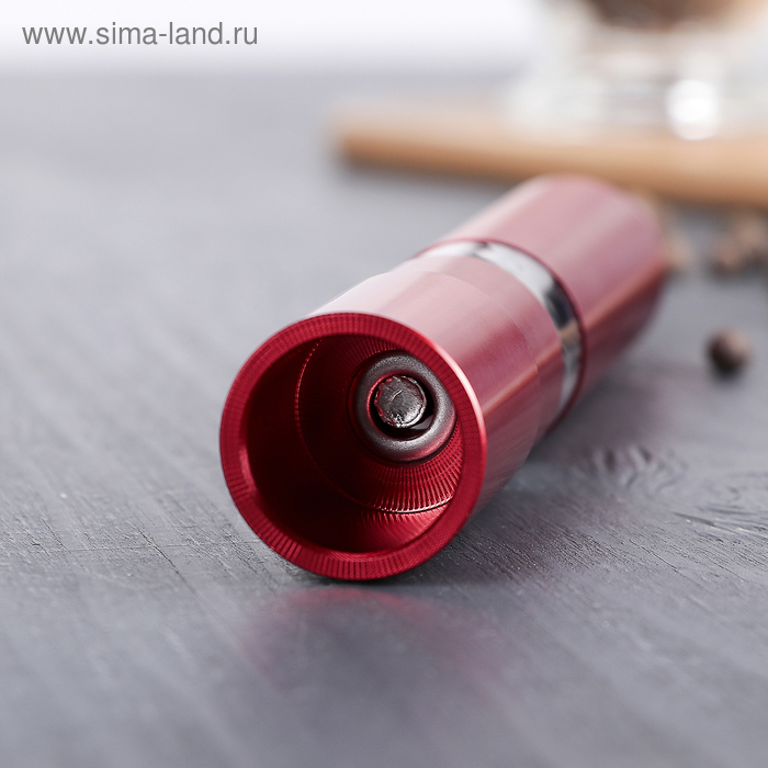 Мельница для специй Доляна &laquo;Элит&raquo;, 15&times;3 см, металлический механизм, цвет красный
