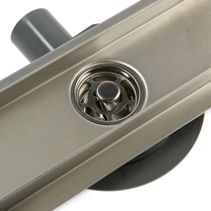 Трап ZEIN, c флaнцeм свободного вращения 360&deg;, 7х40 см, d=40/50 мм, нерж. сталь, сатин