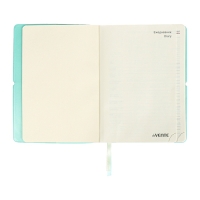 Ежедневник недатированный A5 136 листов, deVENTE. Jane, мягкая обложка пвх, резинка, перфорация, ляссе, блок 70, бирюзовый