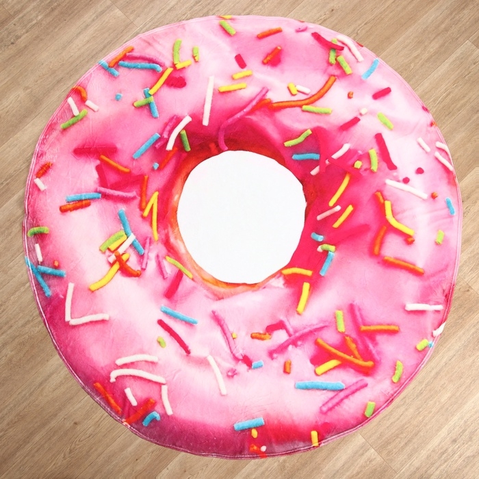 Плед Этель Пончик d=180 см, корал флис, 280 гр Плед Этель Пончик d=180 см, корал флис, 280 гр