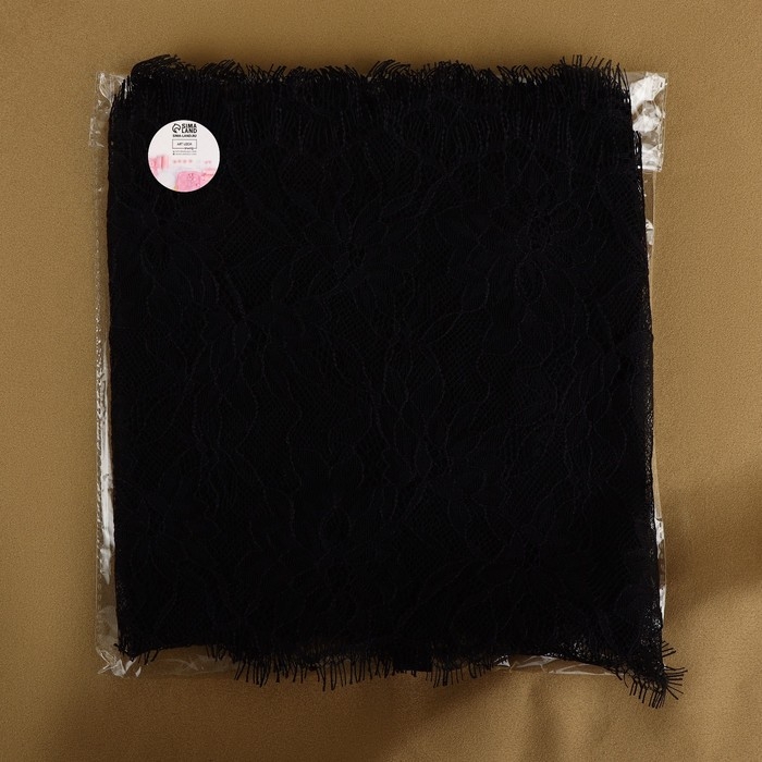 Кружево реснички, 210 мм × 3 ± 0,5 м, цвет чёрный Кружево реснички, 210 мм × 3 ± 0,5 м, цвет чёрный