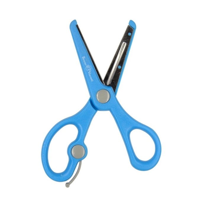 Ножницы детские канцелярские 13,5 см BrunoVisconti ERGOCUT, возвратный механизм, безопасные лезвия, голубые