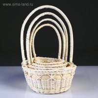 Набор корзин плетеных из 4-х 20х28 Н 8/26,17х24 Н7/25,14х21Н6/20, 12х18 Н 5/17 см.(ротанг) Набор корзин плетеных из 4-х 20х28 Н 8/26,17х24 Н7/25,14х21Н6/20, 12х18 Н 5/17 см.(ротанг)