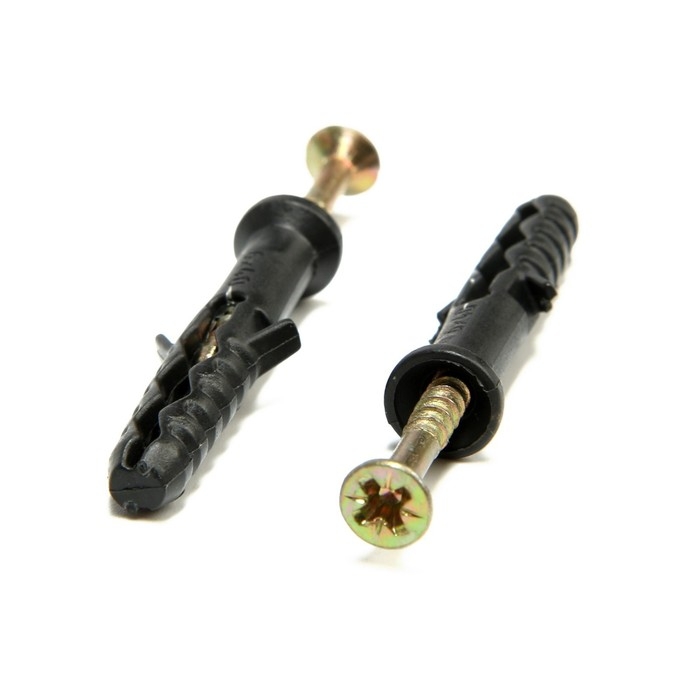 Дюбель-гвоздь Дюбель-гвоздь "Стройбат", полипропиленовый, потайная манжета, 6x40 мм, 200 шт