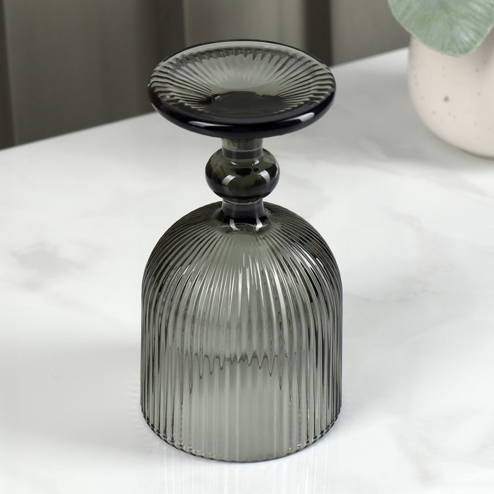 Бокал для вина стеклянный Magistro &laquo;Грани&raquo;, 250 мл, 8&times;14,5 см, цвет графит