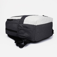 Рюкзак школьный из текстиля на молнии, FULLDORN, 5 карманов, цвет серый Рюкзак школьный из текстиля на молнии, FULLDORN, 5 карманов, цвет серый