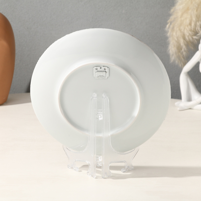 Тарелка декоративная &laquo;Зимний лес&raquo;, с рисунком на холсте, D = 19,5 см