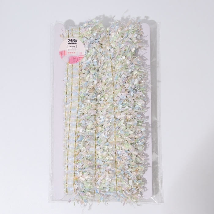 Тесьма декоративная &laquo;Твидовая&raquo;, односторонняя, 35 мм, 5 &plusmn; 0,5 м, цвет пастельный