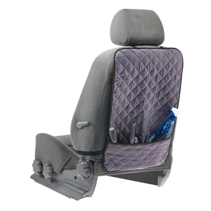 Накидка-незапинайка на спинку сиденья Cartage, оксфорд, с карманом, 60 х 40 см, серый Накидка-незапинайка на спинку сиденья Cartage, оксфорд, с карманом, 60 х 40 см, серый