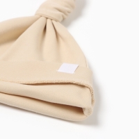 Шапочка детская с узелком MINAKU "Nature", цвет бежевый, размер 36 Шапочка детская с узелком MINAKU "Nature", цвет бежевый, размер 36