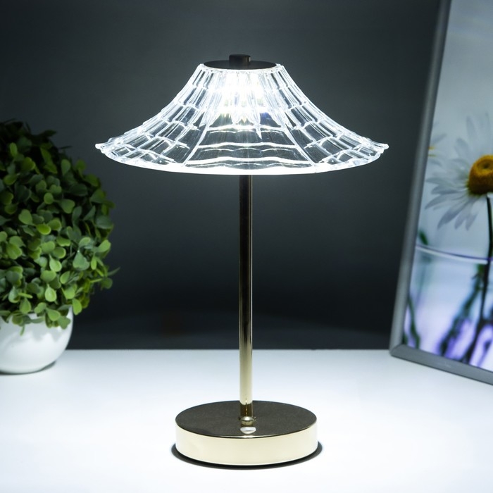 Настольная лампа сенсорная Настольная лампа сенсорная "Джемма" LED 10Вт АКБ золото 20х20х32 см