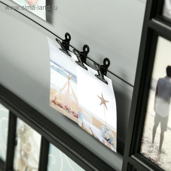 Фоторамка пластик на 15 фото 7х10, 10х15 см Фоторамка пластик на 15 фото 7х10, 10х15 см "Семейная история" чёрная 63х50,5х2,5 см