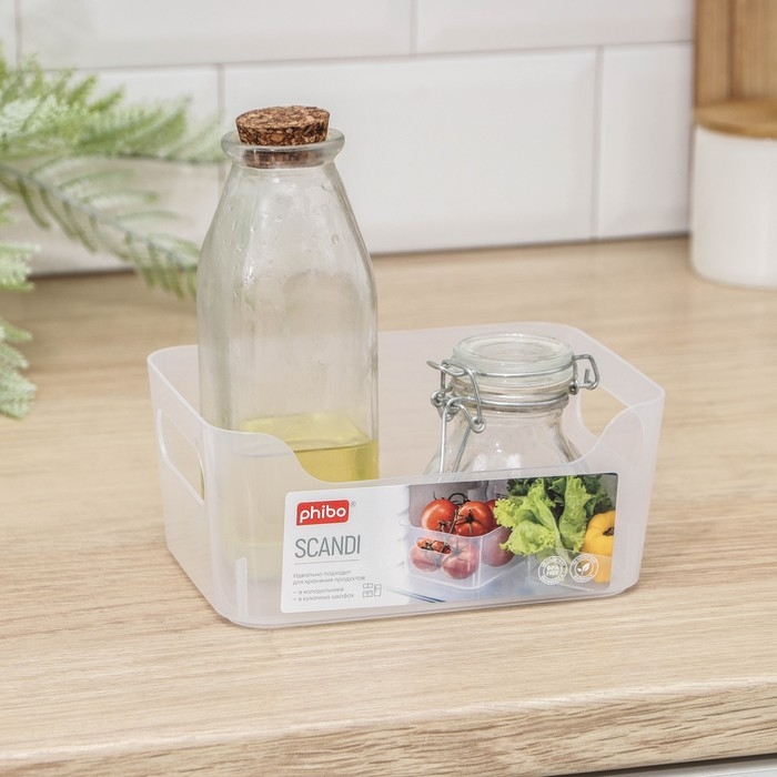 Корзина для хранения Scandi, 1,2 л, 17&times;12&times;7,5 см, цвет прозрачный