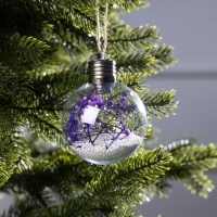 Ёлочный шар «Сиреневые сухоцветы», батарейки, 5 LED, свечение тёплое белое Ёлочный шар «Сиреневые сухоцветы», батарейки, 5 LED, свечение тёплое белое