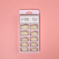 Типсы для наращивания ногтей, 100 шт, форма балерина, короткая контактная зона, в контейнере, цвет бежевый Типсы для наращивания ногтей, 100 шт, форма балерина, короткая контактная зона, в контейнере, цвет бежевый