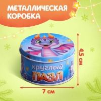 Круглый пазл &laquo;Весёлый дракончик&raquo;, в металлической коробке, 44 детали