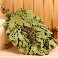 Веник для бани дубовый, 55 см с шалфеем Веник для бани дубовый, 55 см с шалфеем