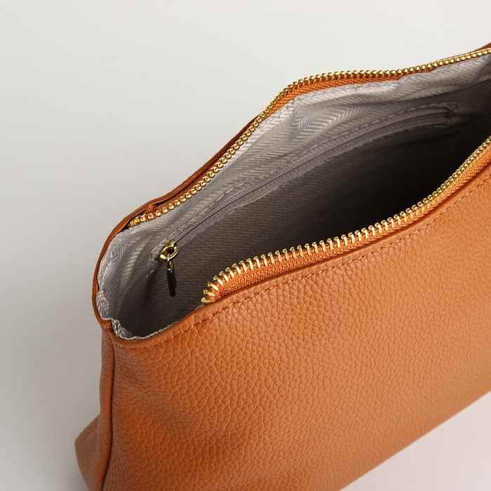 Сумка женская мешок 2 в 1, на кнопке, косметичка, цвет рыжий Сумка женская мешок 2 в 1, на кнопке, косметичка, цвет рыжий