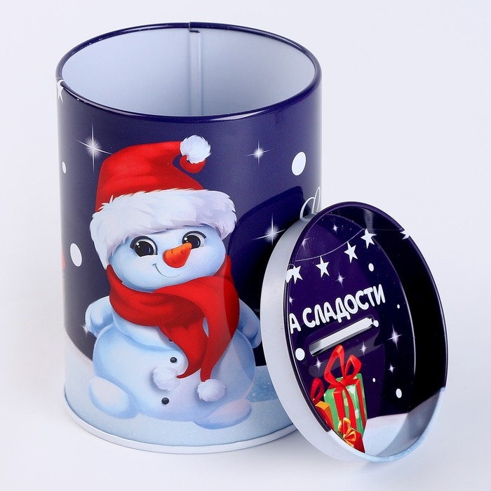 Копилка на новый год для декорирования стразами и фольгой &laquo;Снеговик с подарком&raquo;, новогодний набор для творчества