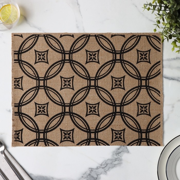 Салфетки сервировочные на стол Доляна &laquo;Капия&raquo;, 4 шт, 40&times;30 см, цвет бежевый