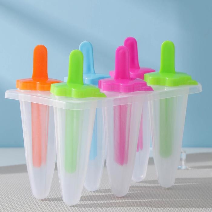 Форма для мороженого &laquo;Звезда&raquo;, 6 ячеек, цвет прозрачный