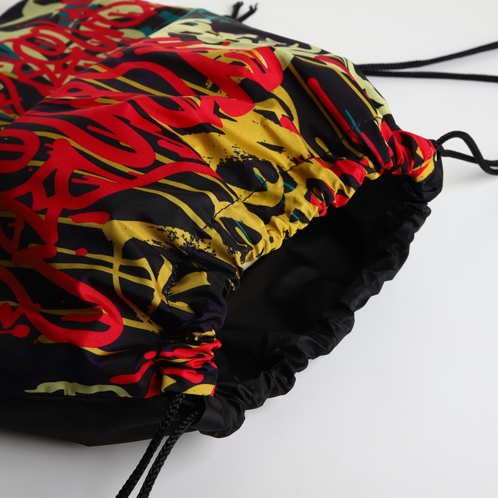 Мешок для обуви на шнурке, цвет чёрный/разноцветный Мешок для обуви на шнурке, цвет чёрный/разноцветный