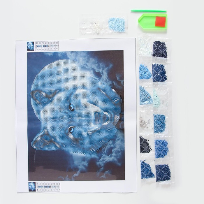 Алмазная мозаика с частичным заполнением на холсте «Магия волка», 30 х 40 см Алмазная мозаика с частичным заполнением на холсте «Магия волка», 30 х 40 см