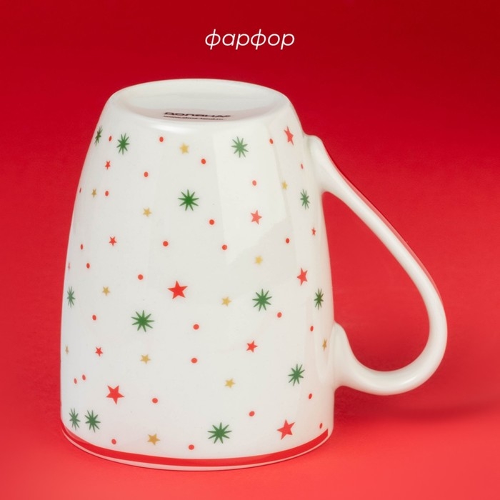 Новогодняя кружка Доляна &laquo;Новогодние каникулы&raquo;, 370 мл, 12&times;8,5&times;10,5 см, цвет белый