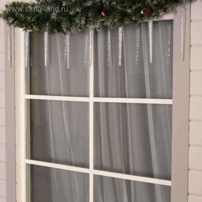 Гирлянда «Сосульки рифленые» 2.5 × 0.3 м, IP65, прозрачная нить, 192 LED, свечение жёлтое с эффектом стекания, 12 В Гирлянда «Сосульки рифленые» 2.5 × 0.3 м, IP65, прозрачная нить, 192 LED, свечение жёлтое с эффектом стекания, 12 В