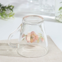 Кружка стеклянная &laquo;Акварельные цветы&raquo;, 250 мл, рисунок МИКС