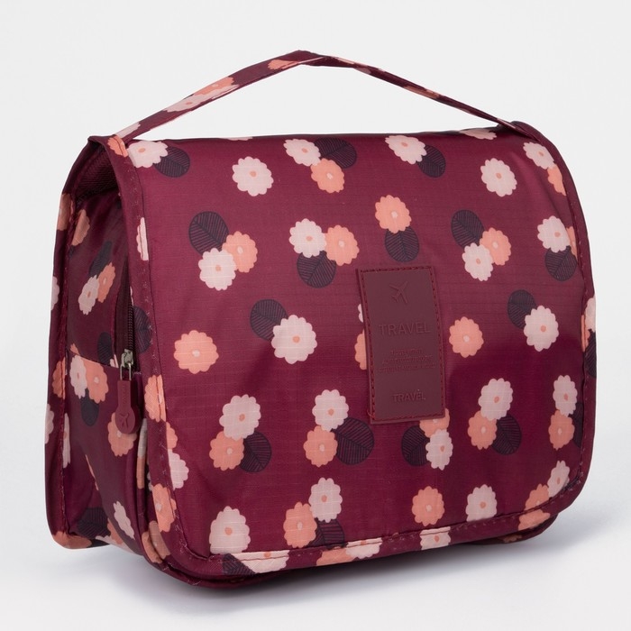 Косметичка-несессер на молнии, цвет бордовый