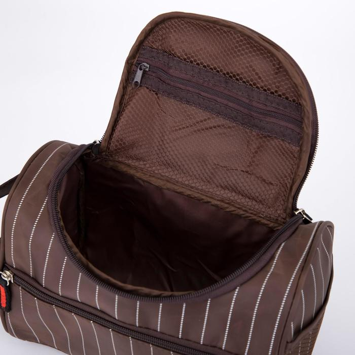 Косметичка на молнии, наружный карман, цвет коричневый Косметичка на молнии, наружный карман, цвет коричневый