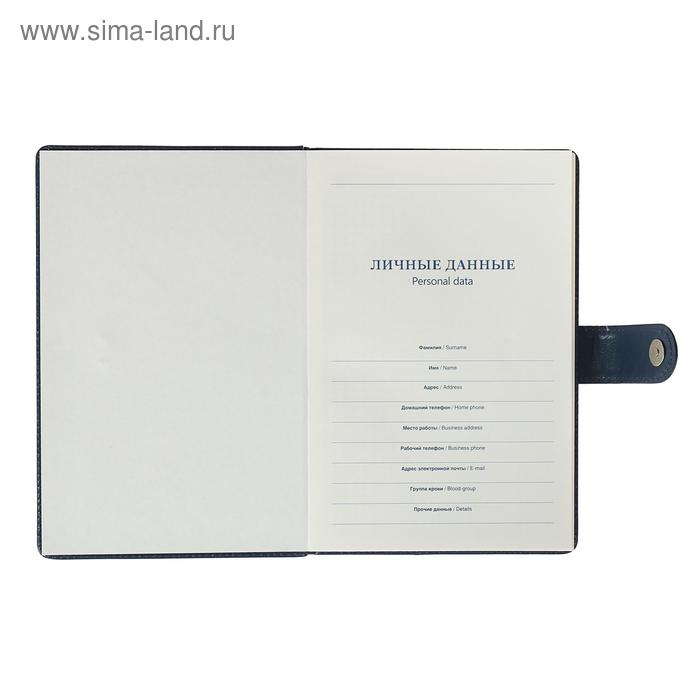 Ежедневник недатированный А5,100 листов в клетку, с хлястиком, обложка ПВХ, МИКС