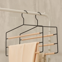 Плечики - вешалка для брюк и юбок LaDо́m Laconique, многоуровневая, 37×31,5×1,1 см, цвет чёрный Плечики - вешалка для брюк и юбок LaDо́m Laconique, многоуровневая, 37×31,5×1,1 см, цвет чёрный