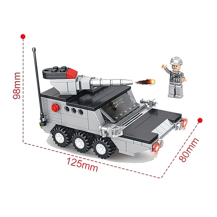Конструктор Военные &laquo;БМП с пушкой&raquo;, 3 в 1, 209 деталей