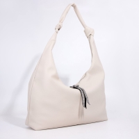 Сумка-хобо на молнии, цвет белый Сумка-хобо на молнии, цвет белый