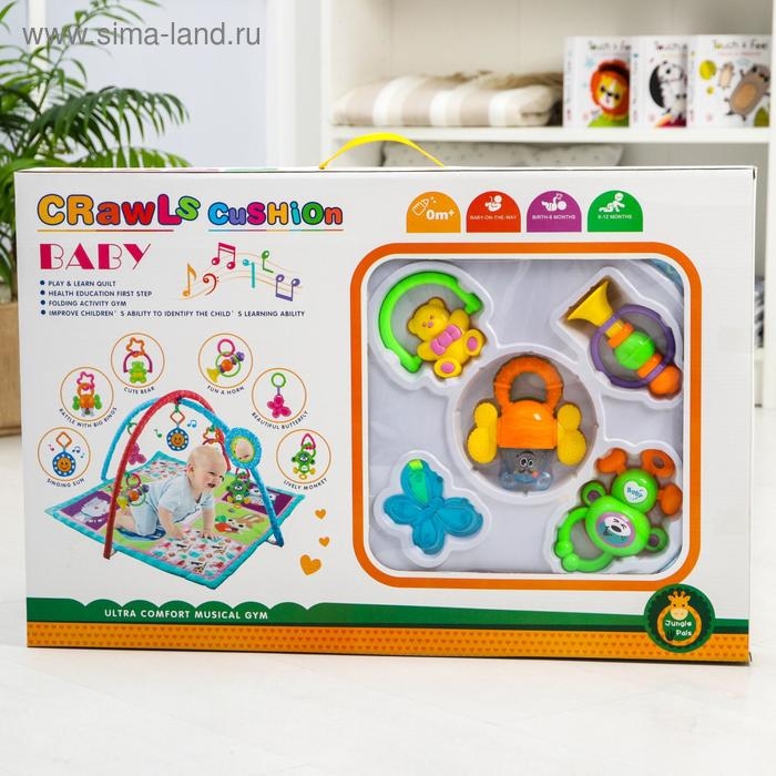 Развивающий коврик «Зоопарк», с дугами и погремушками Развивающий коврик «Зоопарк», с дугами и погремушками