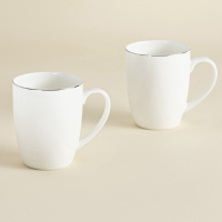 Кружки SL Home &laquo;Каскарон&raquo;, 380 мл, 11,8&times;8,5&times;10,4 см, набор 2 шт, костяной фарфор, белые